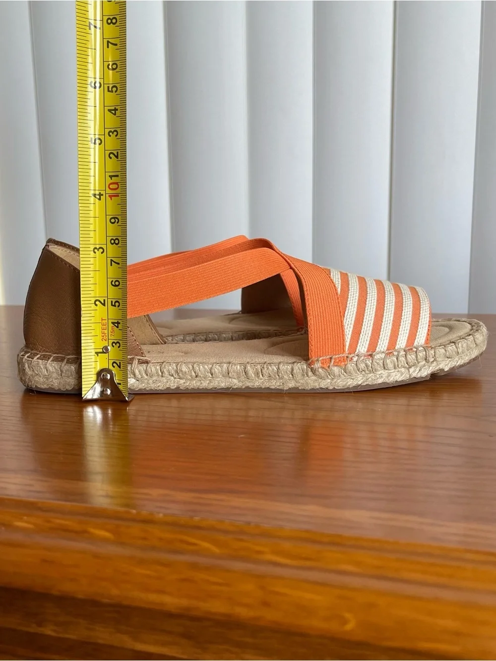 Talbots Illysa Espadrille Sandals Orange Cream Striped Size 7.5